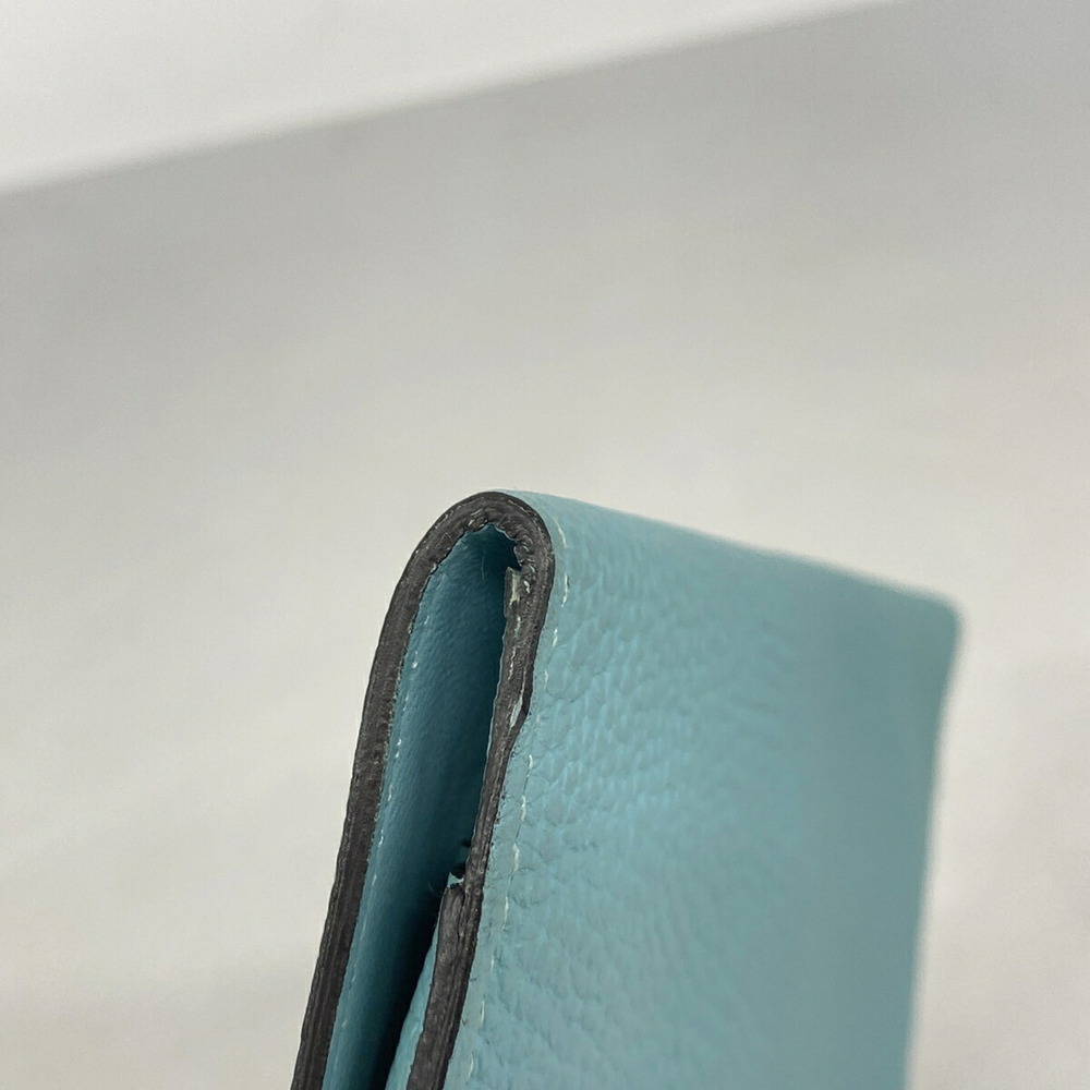 Hermes Dogon Compact Togo Leather Wallet/Coin Case, Blue Saint-Cyr, X Stamp, ... - Picture 5 of 8